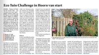 Hoorns Nieuwsblad aankondiging ecotuinchallenge